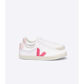 Dámské Obuv Veja ESPLAR SE CANVAS White/Orange/Pink | CZ 513ZUT